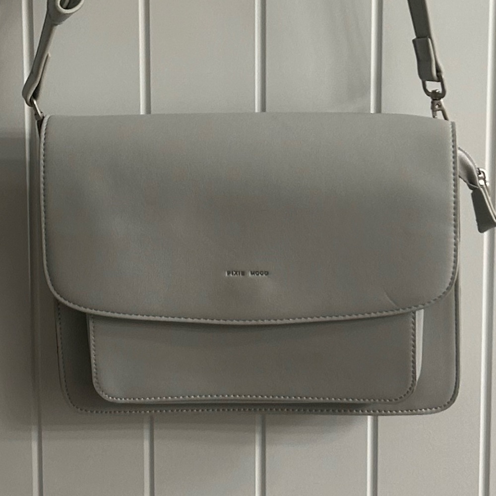 Pixie Mood Light Gray Vegan Leather Crossbody Bag… - image 1